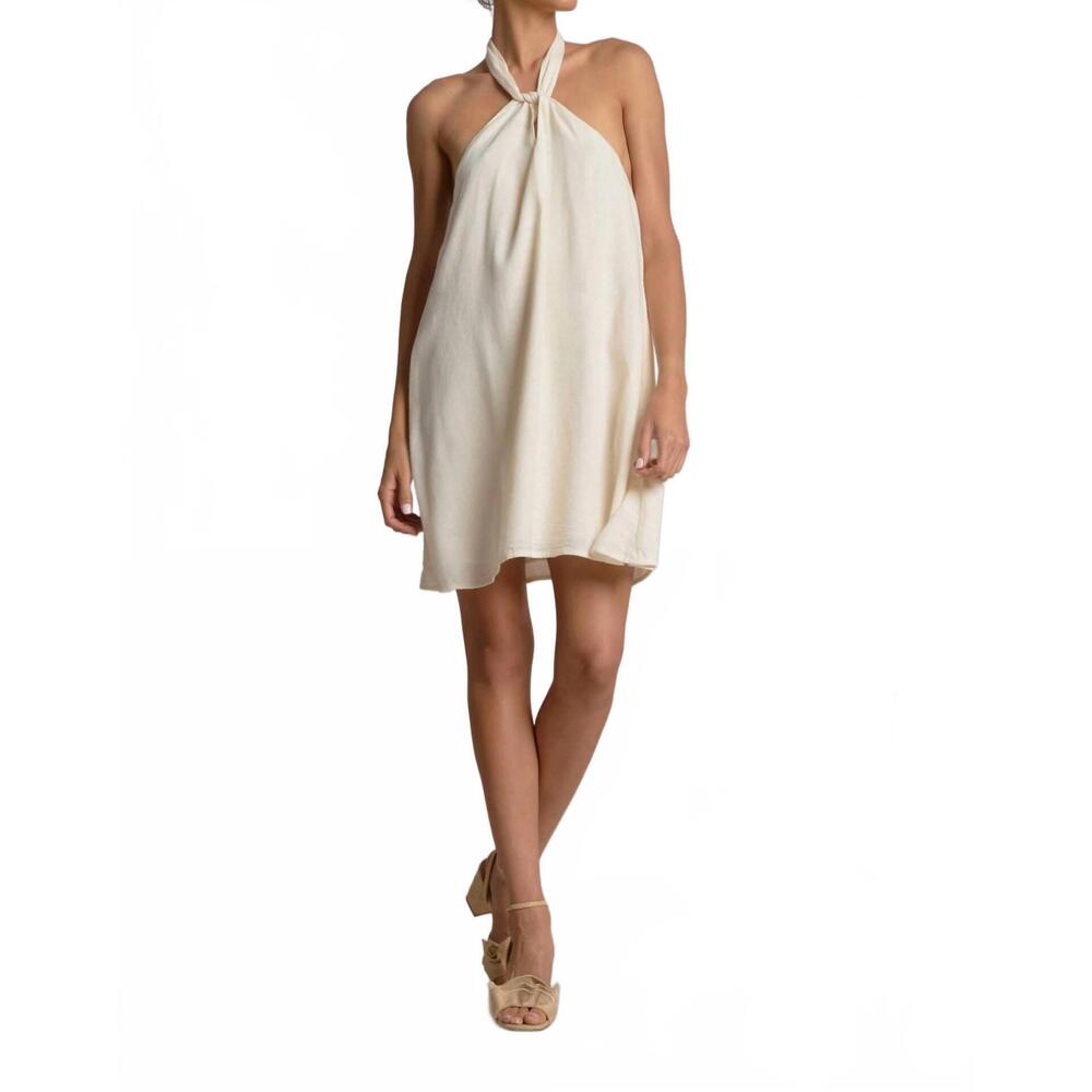 NEW ELAN lucia halter dress in off white